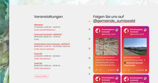 Die Social Media Wall der Gemeinde Sumiswald