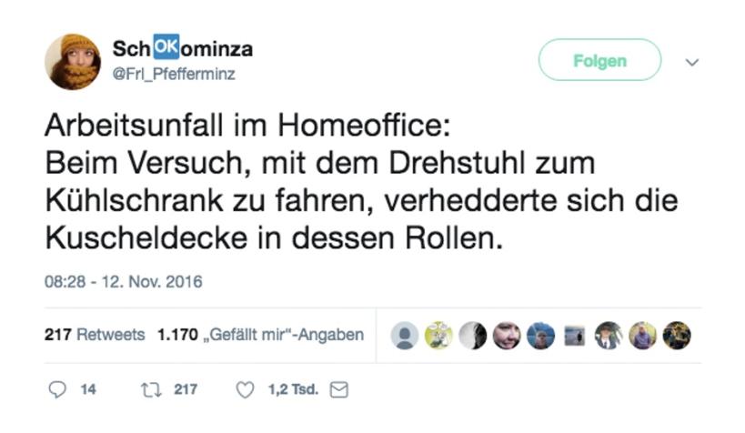 Arbeitsunfall im Homeoffice