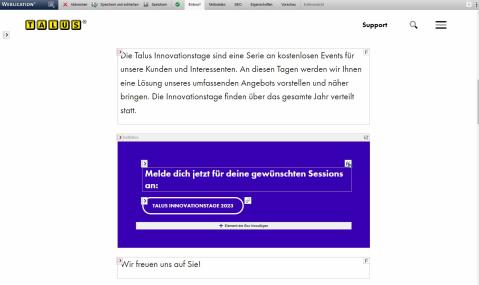 Editor des Weblication CMS