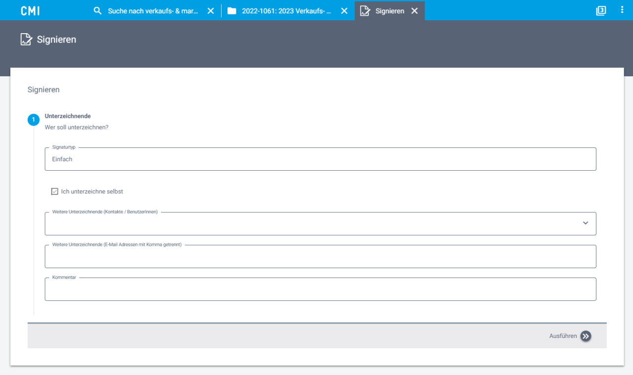 DeepSign in CMI - Schritt 2