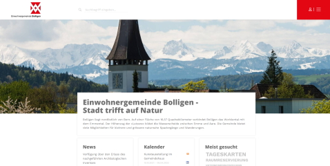 Die Website der Gemeinde Bolligen
