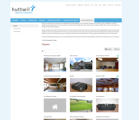 Das Online-Reservationssystem der Gemeinde Huttwil
