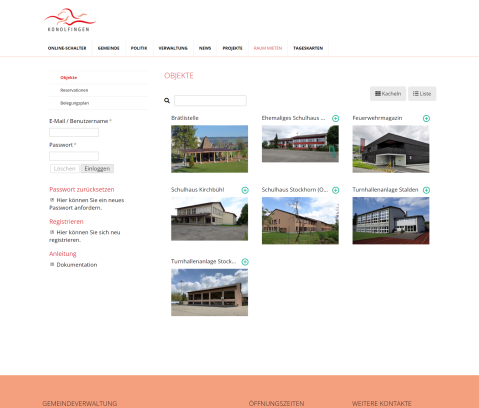 Das Online-Reservationssystem der Gemeinde Konolfingen