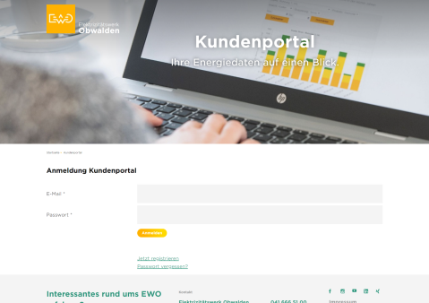 Das Online-Kundencenter des EW Obwalden